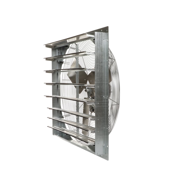 Exhaust Fan, 30" TEAO Motor, 120V, With Shutter, 1/4HP, 2-Speed, Gray